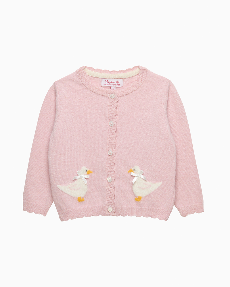 Baby Duck Cardigan in Pale Pink