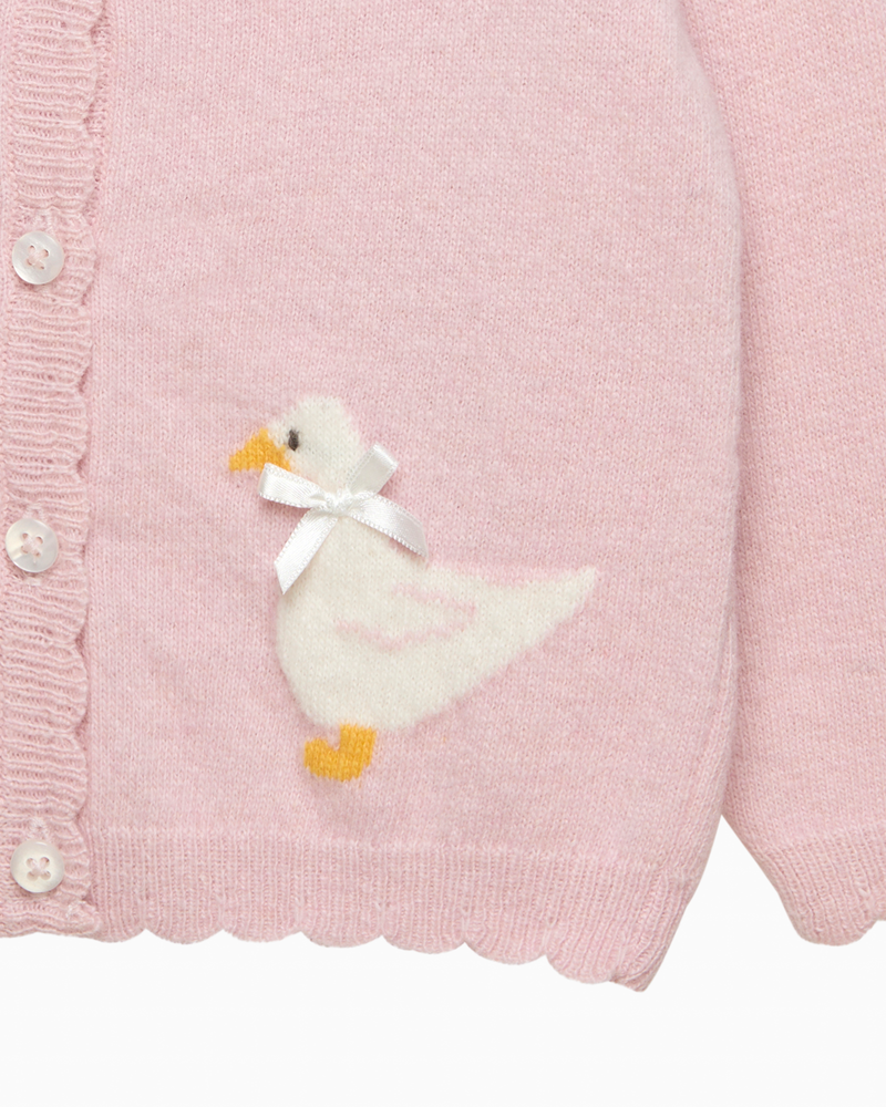 Baby Duck Cardigan in Pale Pink