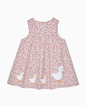 Confiture Dress Baby Duck Floral Cord Pinafore