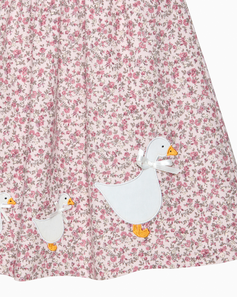 Confiture Dress Baby Duck Floral Cord Pinafore