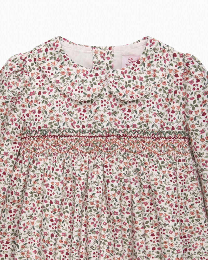 Confiture Dress Baby Edie Berry Floral Smocked Dress