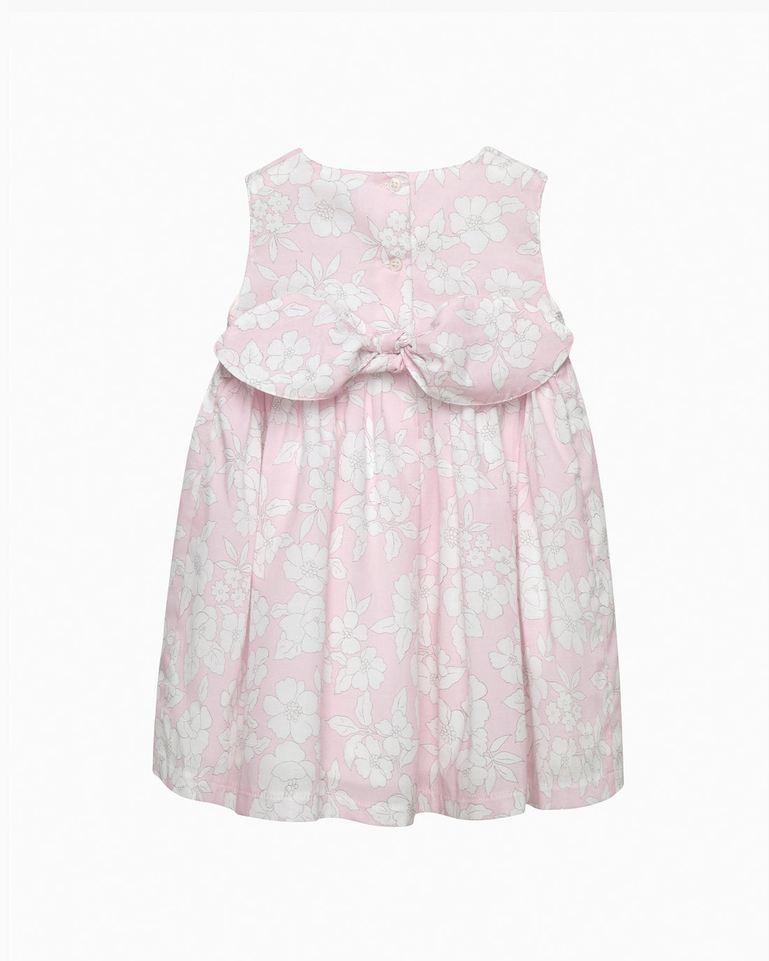 Confiture Dress Baby Molly Smocked Pinafore in Pale Pink Floral