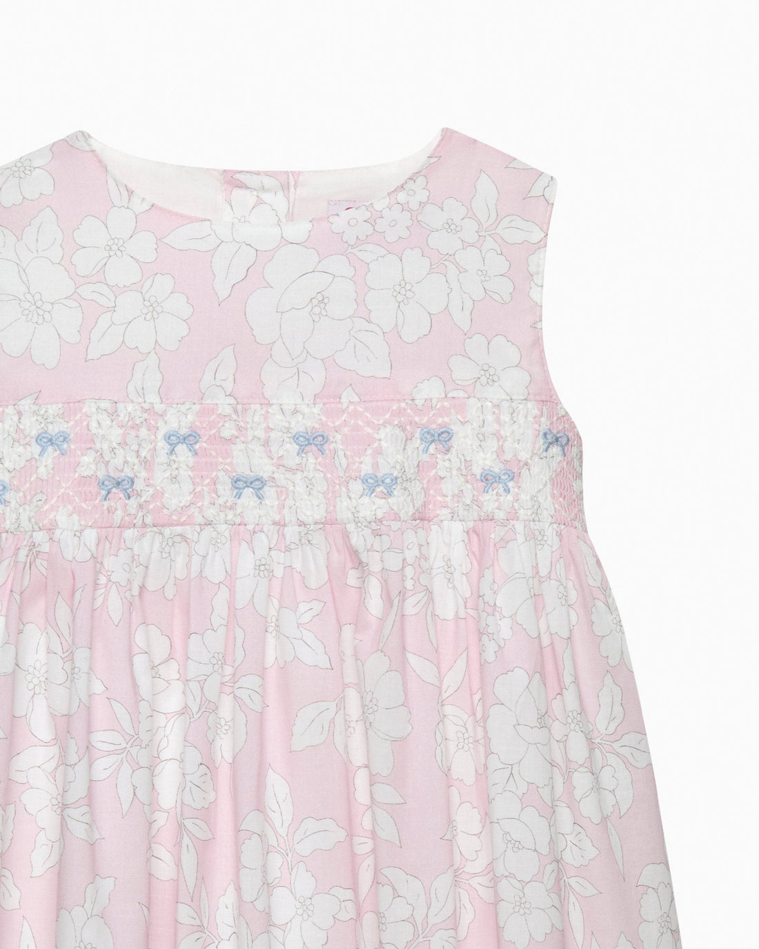 Confiture Dress Baby Molly Smocked Pinafore in Pale Pink Floral