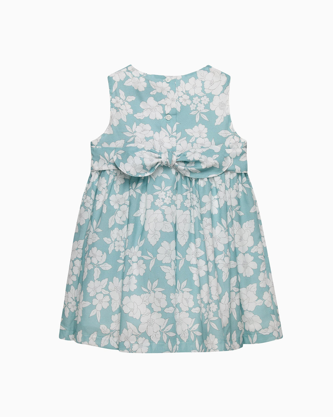 Confiture Dress Baby Molly Smocked Pinafore in Teal Floral