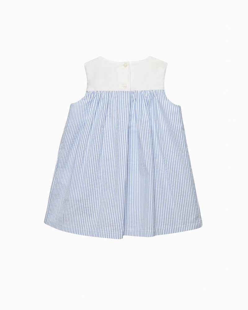 Confiture Dress Baby Pinafore Duck Dress in Blue Stripe