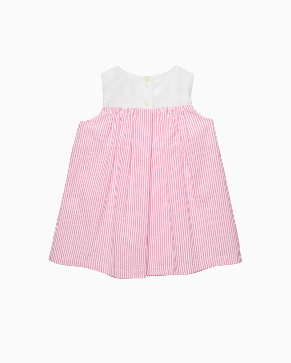 Confiture Dress Baby Pinafore Duck Dress in Bright Pink Stripe