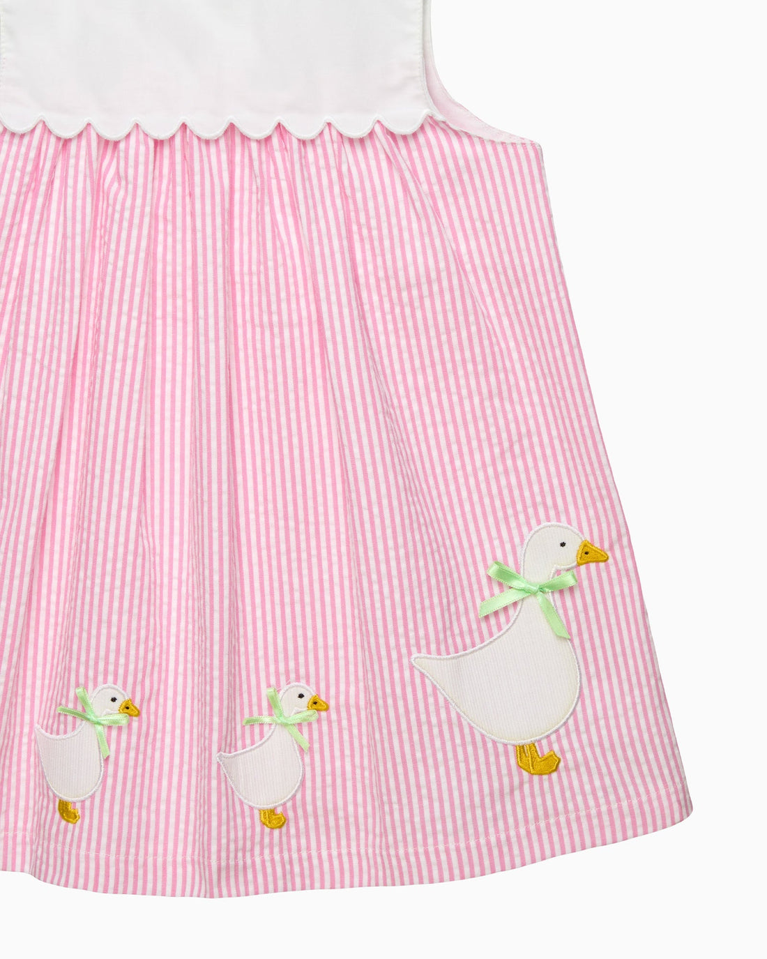 Confiture Dress Baby Pinafore Duck Dress in Bright Pink Stripe