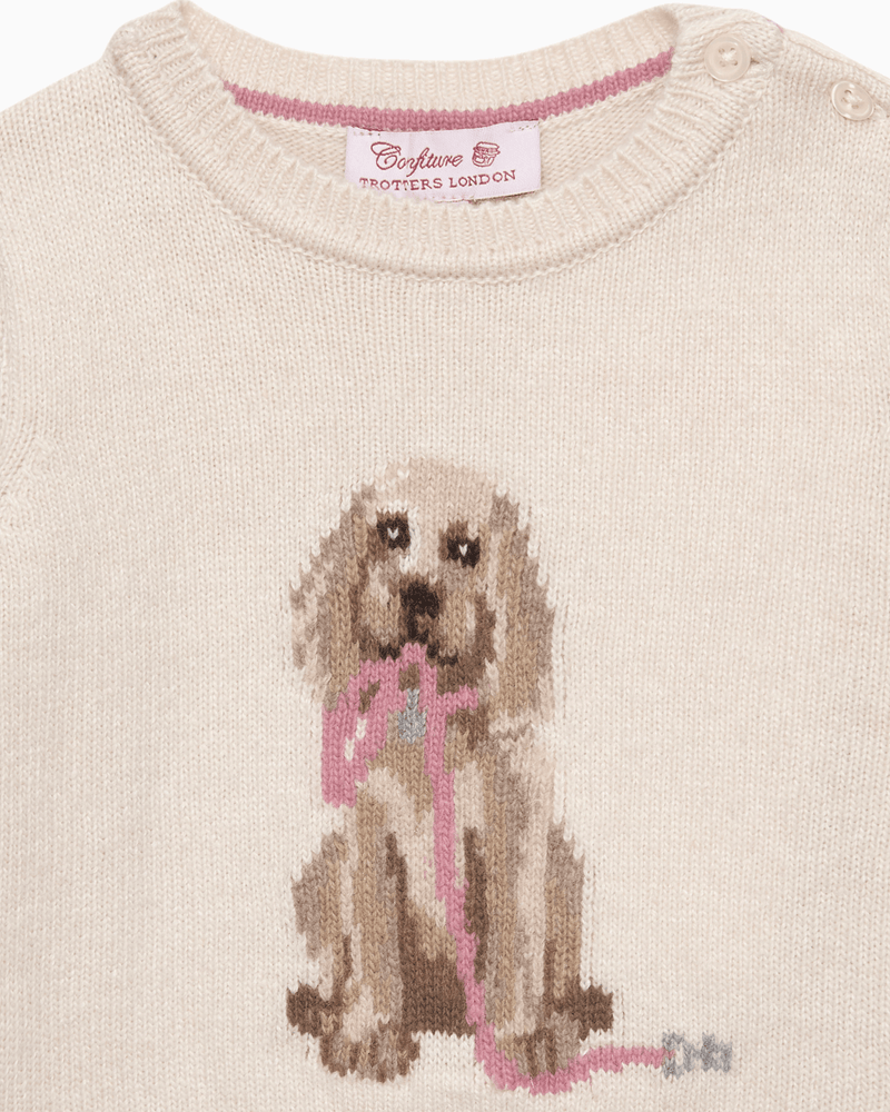 Confiture Jumper Baby Puppy Jumper in Winter White