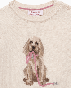 Confiture Jumper Baby Puppy Jumper in Winter White