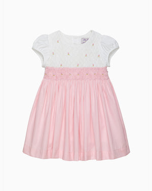 Baby Rose Hand Smocked Dress in Pink