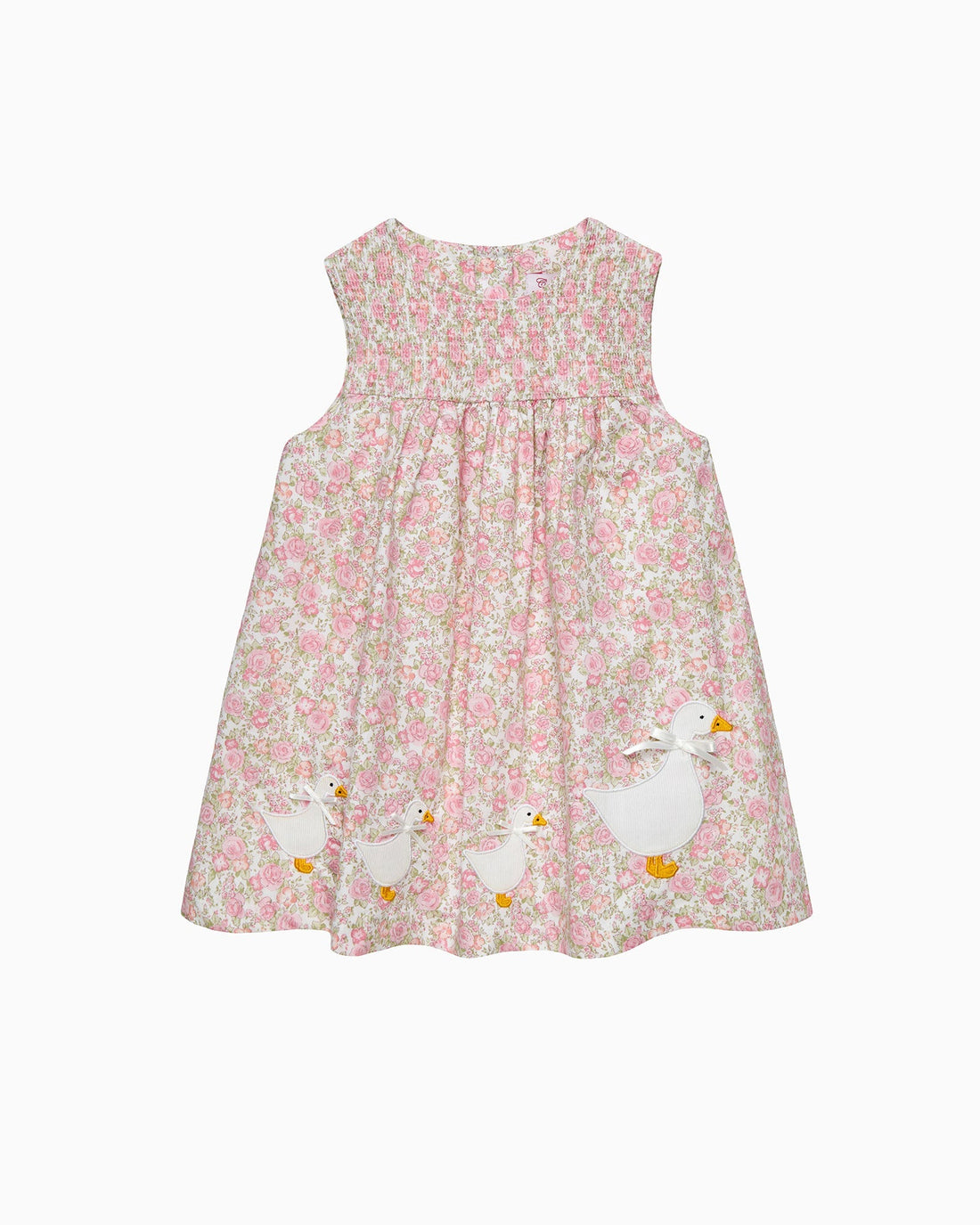 Confiture Dress Baby Rose Smocked Duck Dress in Peach Rose Floral