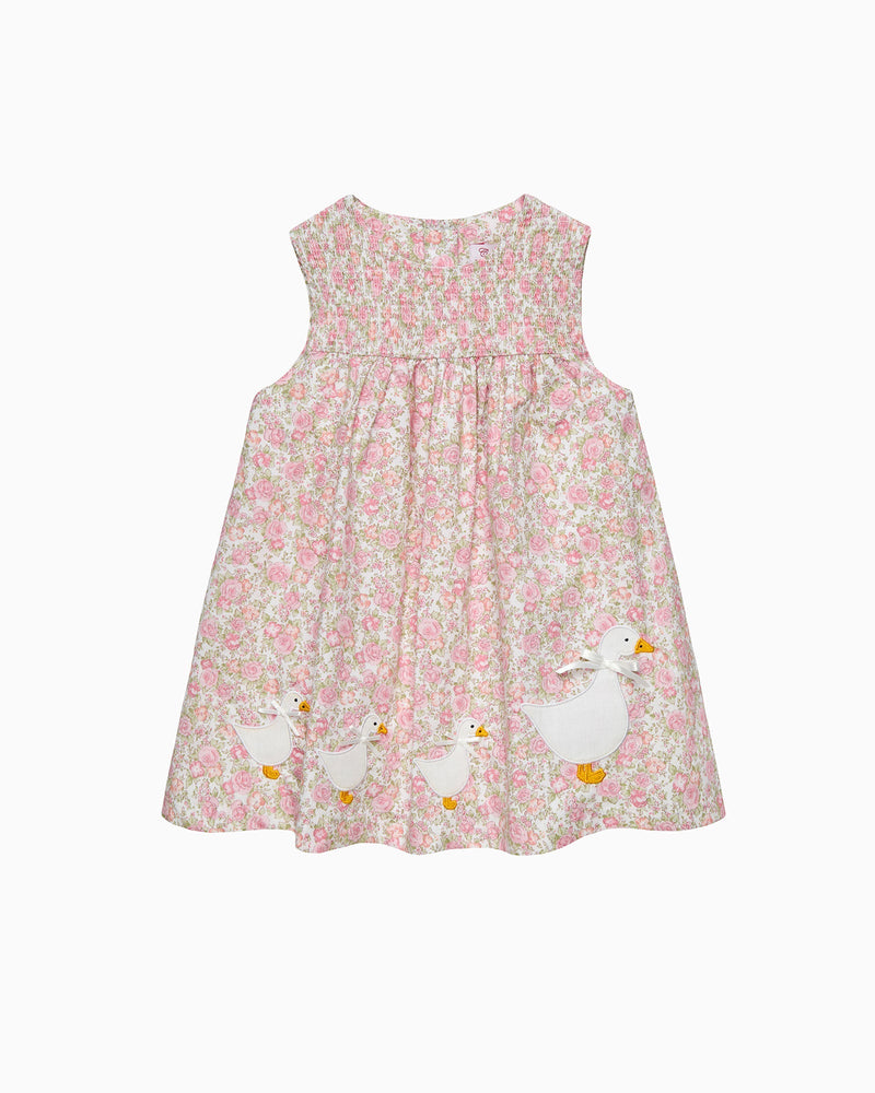 Confiture Dress Baby Rose Smocked Duck Dress in Peach Rose Floral