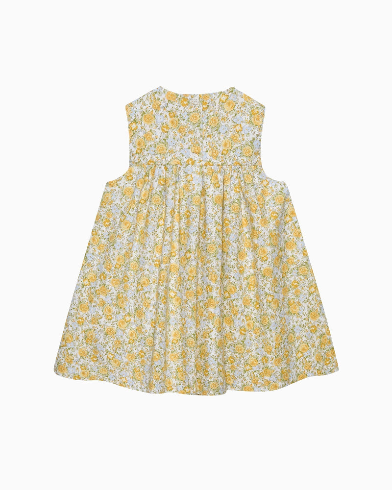 Confiture Dress Baby Rosie Smocked Duck Dress in Yellow Rose Floral