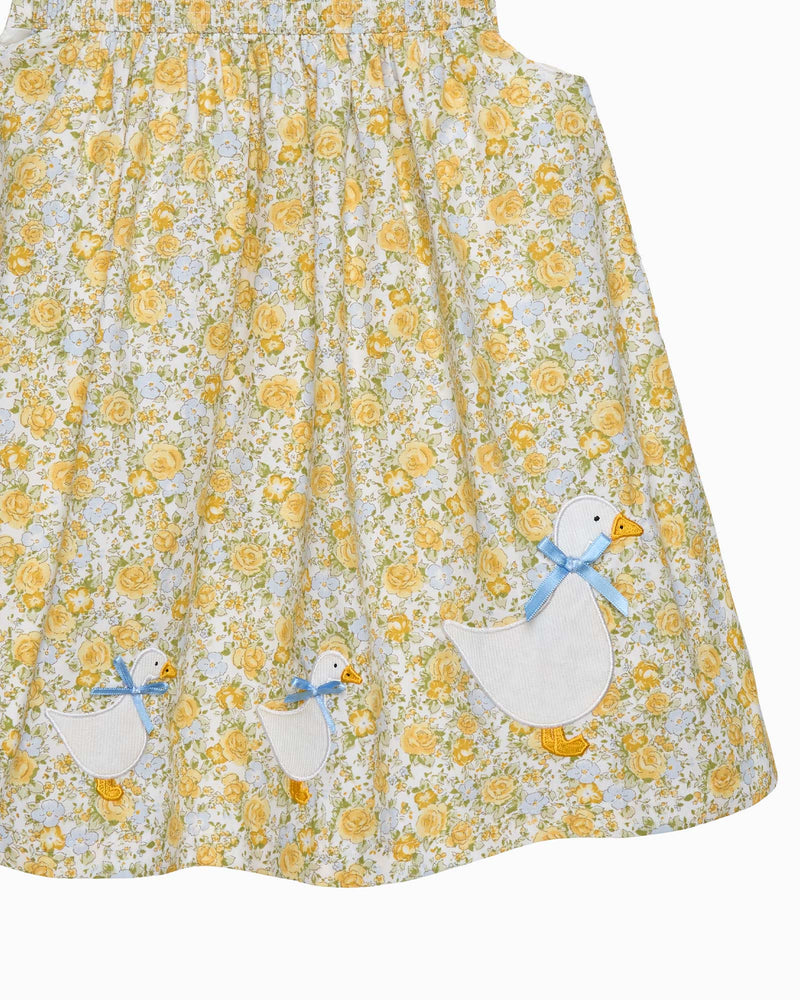 Confiture Dress Baby Rosie Smocked Duck Dress in Yellow Rose Floral