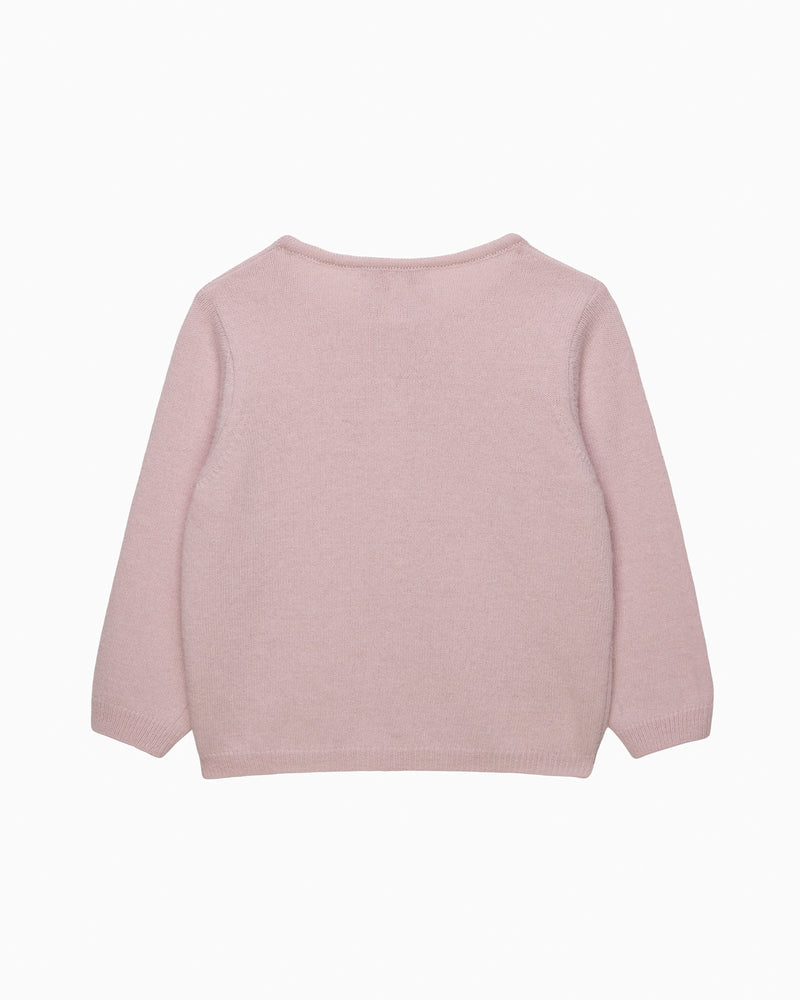 Confiture Cardigan Baby Velvet Bow Cardigan in Pink
