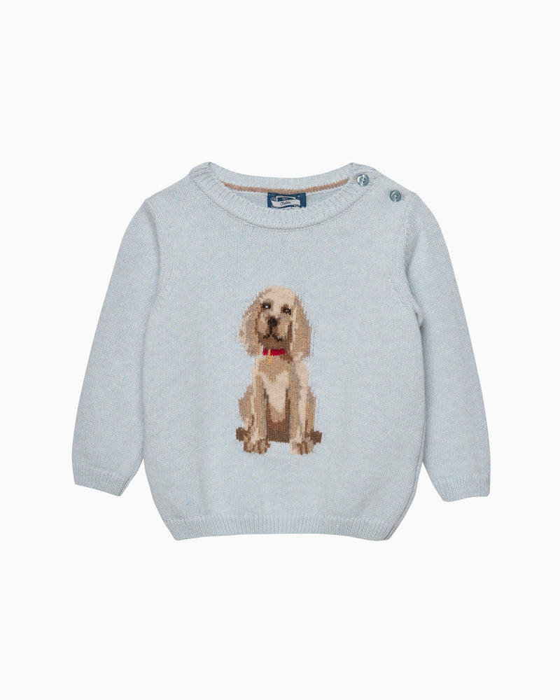 Chelsea Clothing Company Jumper Baby Puppy Jumper in Icy Blue