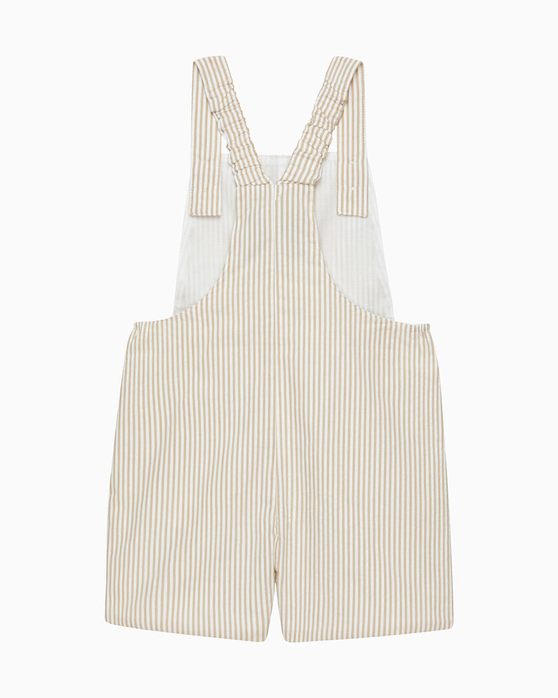Baby Alexander Bib Shorts in Oatmeal Stripe