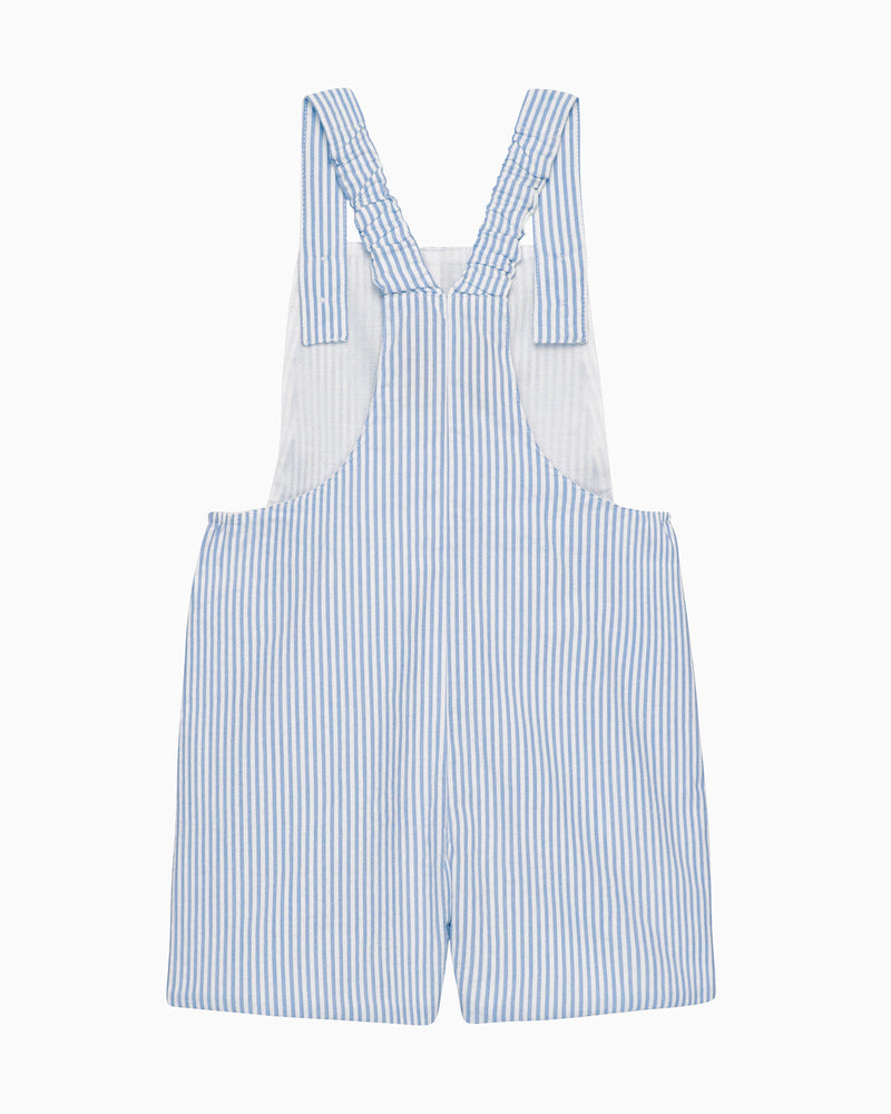 Chelsea Clothing Co Dungarees Baby Atticus Bib Shorts in Blue Stripe