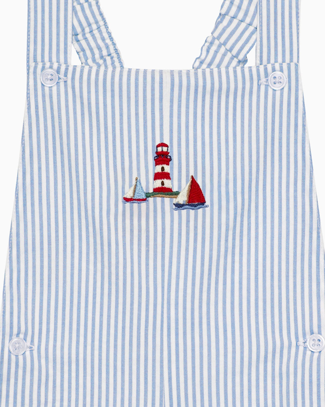 Chelsea Clothing Co Dungarees Baby Atticus Bib Shorts in Blue Stripe