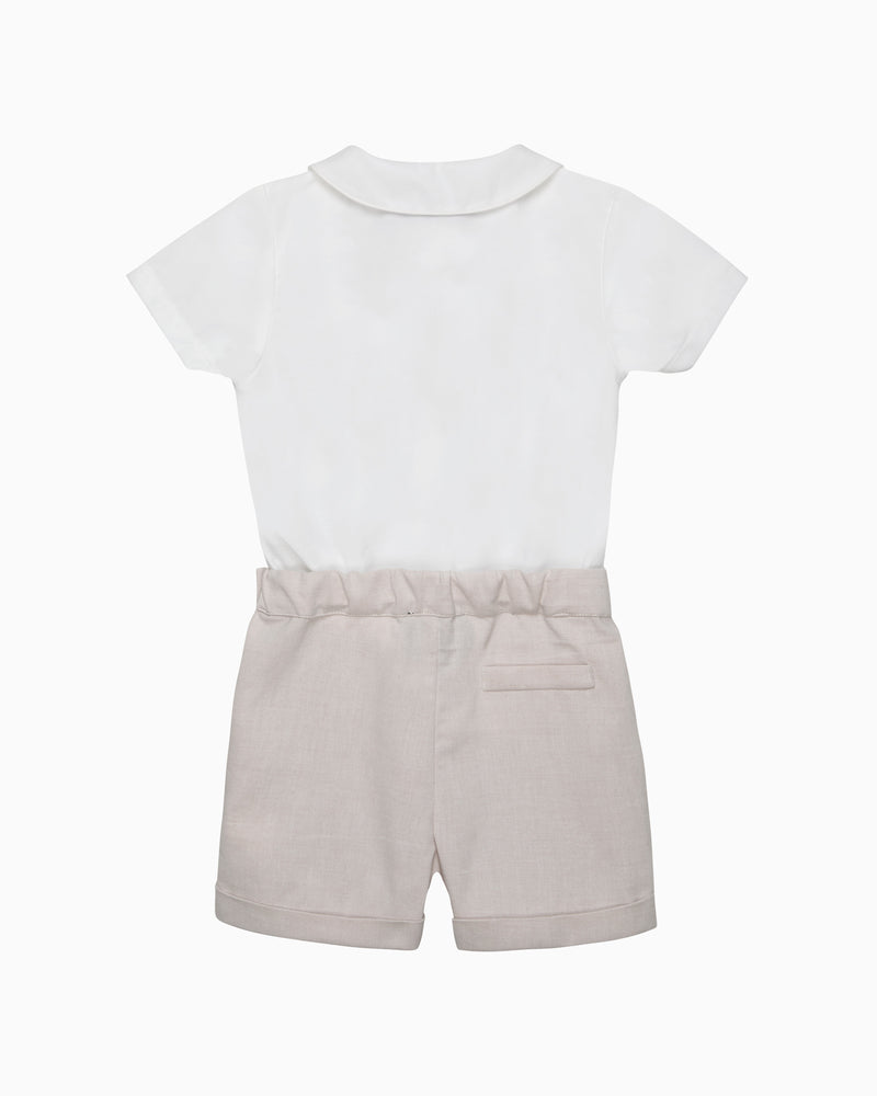 The Rupert Smocked Set in Oatmeal
