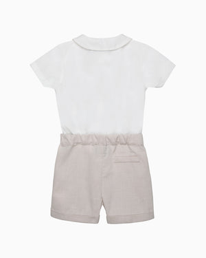 The Rupert Smocked Set in Oatmeal