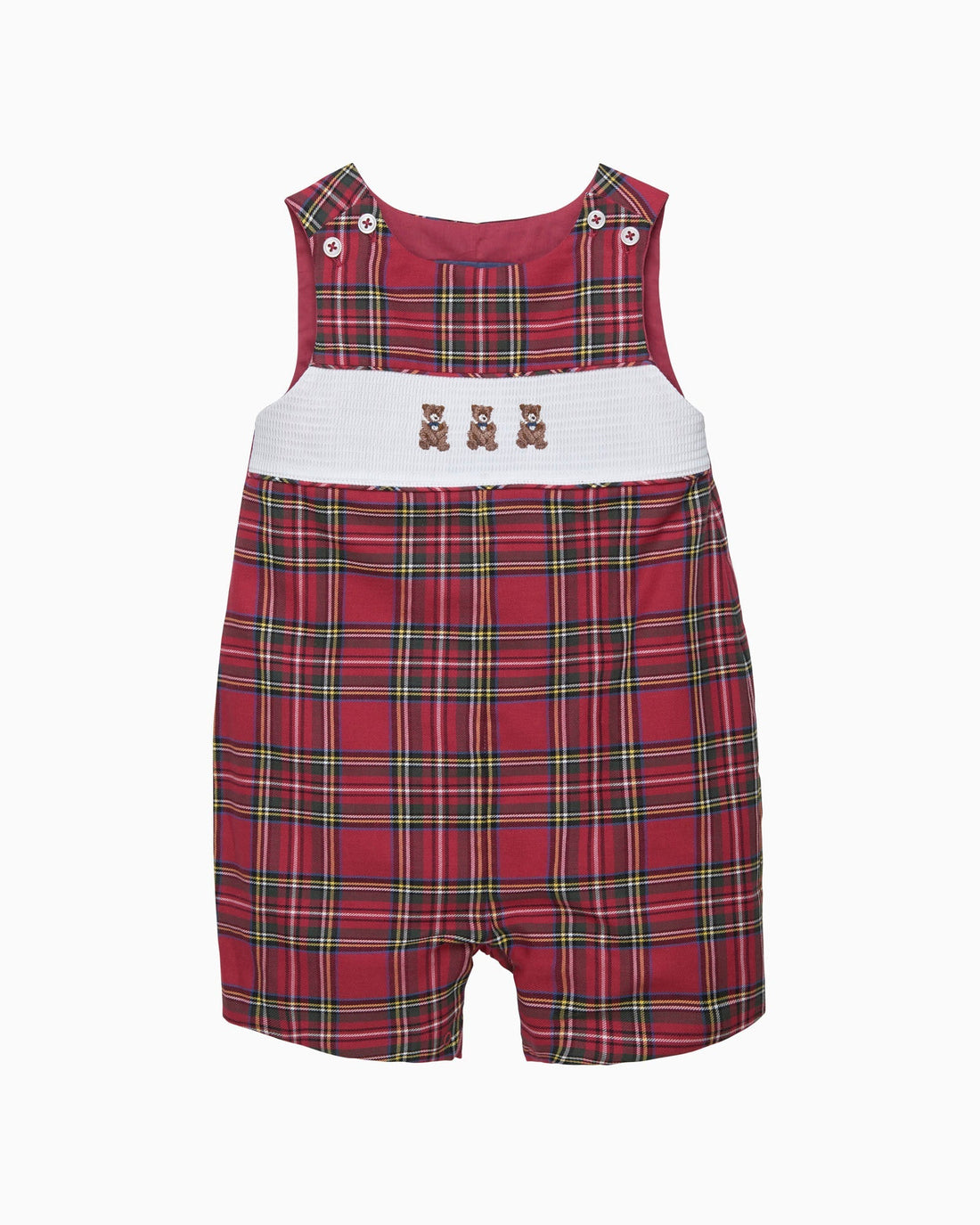 Chelsea Clothing Company Romper Baby Archie Smocked Romper in Teddy Bear