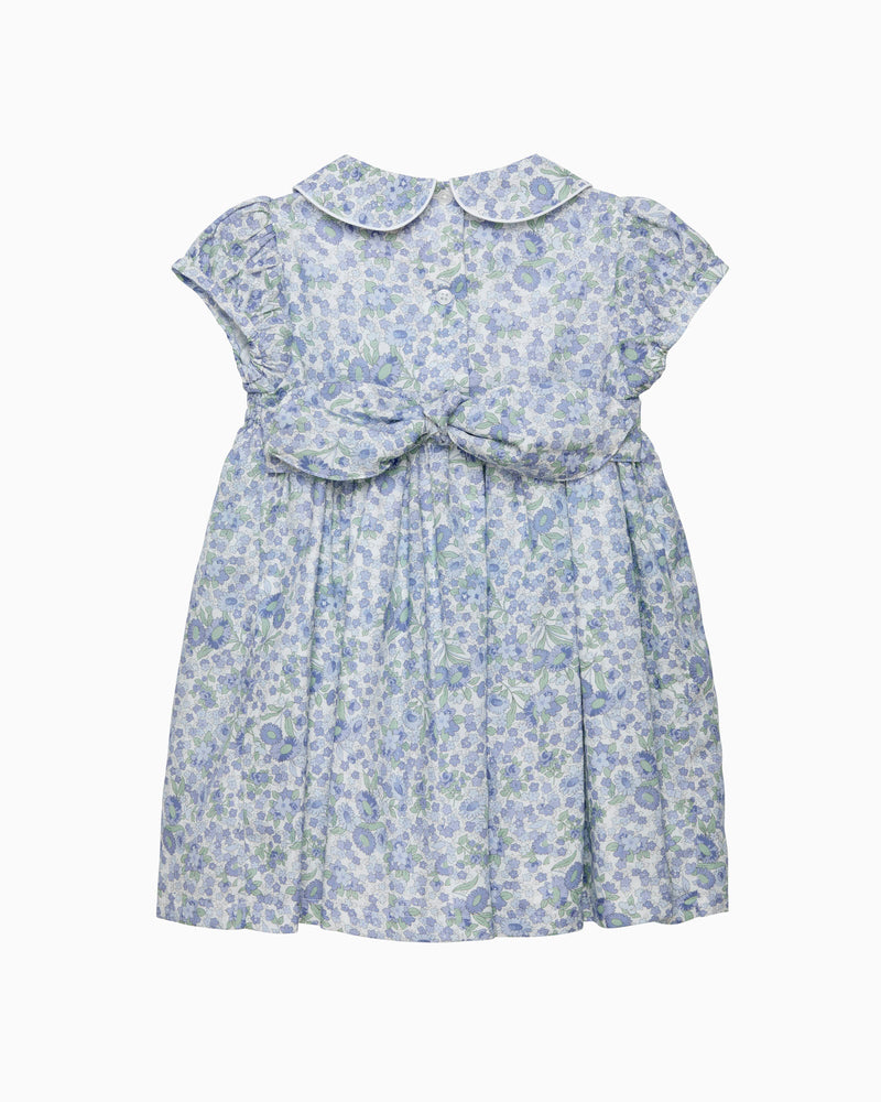 Baby Arabella Floral Smocked Dress in Blue