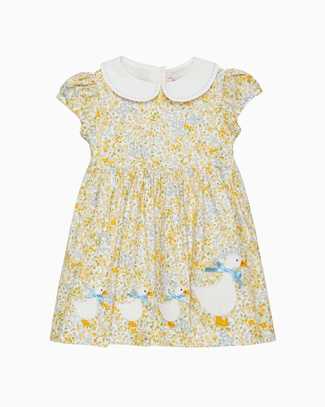 Confiture Dress Baby Duck Dress in Lemon/Blue Floral