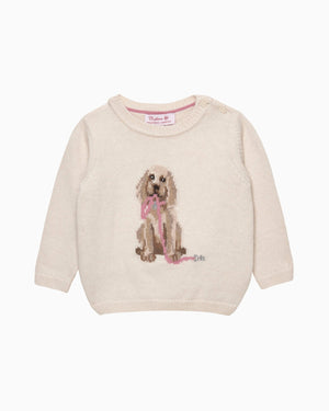 Confiture Jumper Baby Puppy Jumper in Winter White