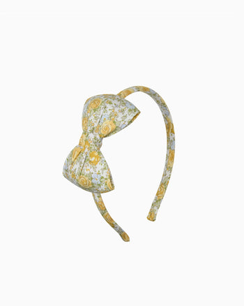 Lily Rose Alice Bands Big Bow Alice Band in Yellow Rose Floral
