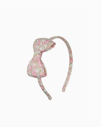 Lily Rose Alice Bands Big Bow Alice Band in Peach Rose Floral