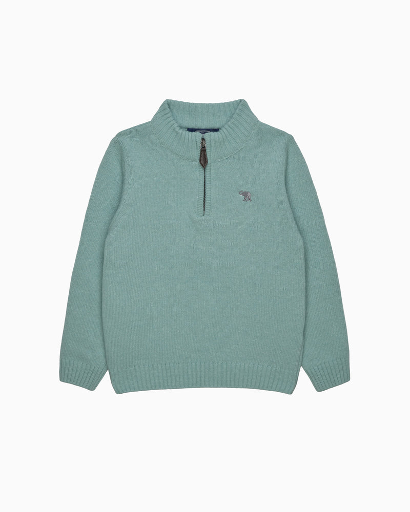Calum Half Zip sweater in Teal