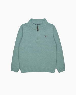 Calum Half Zip sweater in Teal