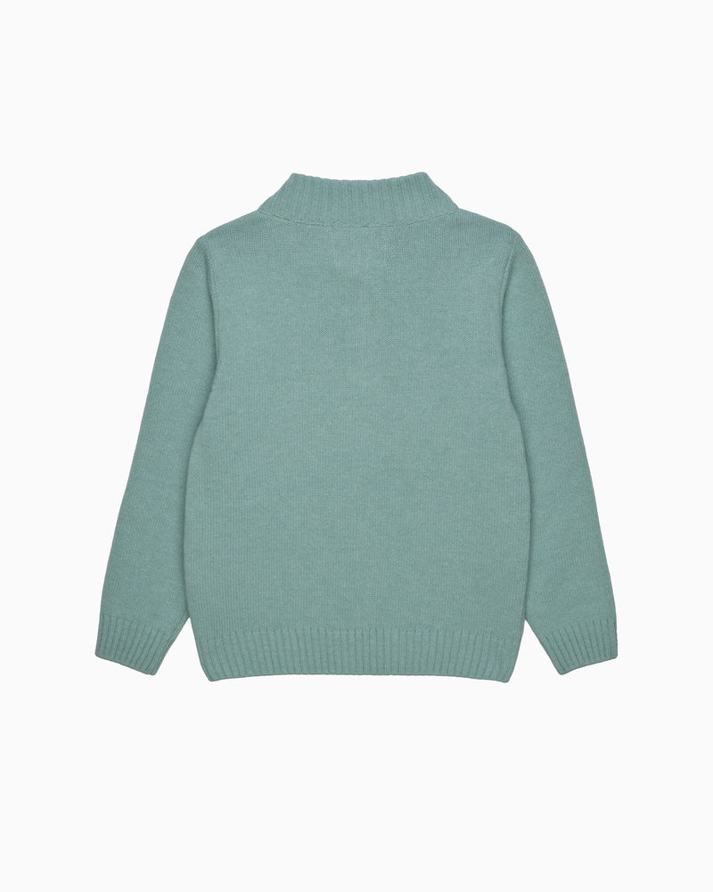 Calum Half Zip sweater in Teal
