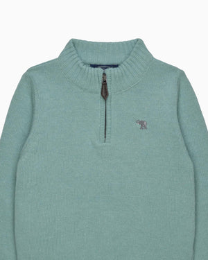 Calum Half Zip sweater in Teal