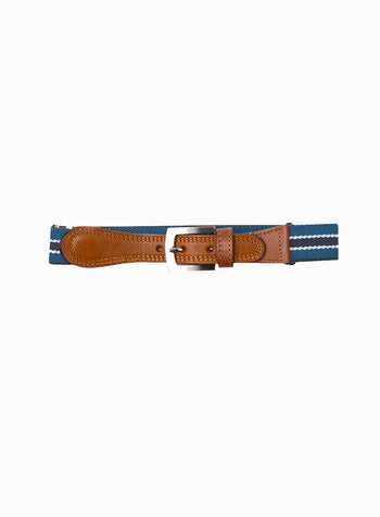 Elasticated Belt in Navy Stripe