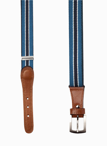 Elasticated Belt in Navy Stripe