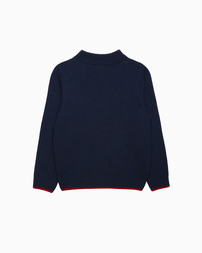 Calum Half Zip Sweater in Navy