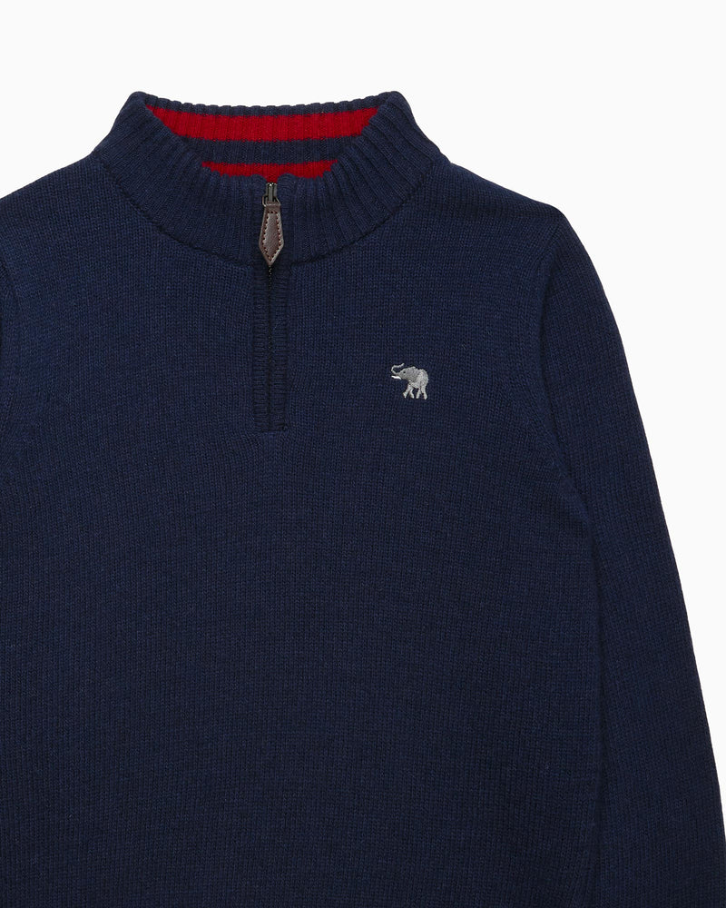 Calum Half Zip Sweater in Navy