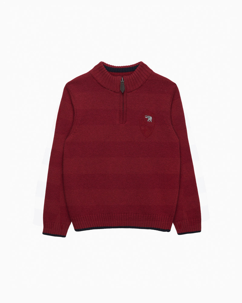 Calum Half-Zip Sweater in Red