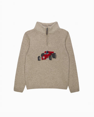 Chelsea Clothing Company sweater Charles Car Half Zip sweater in Oatmeal