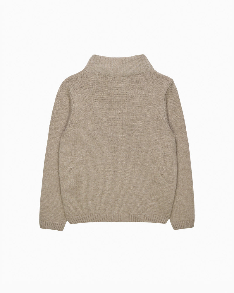 Chelsea Clothing Company sweater Charles Car Half Zip sweater in Oatmeal