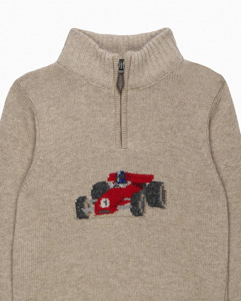 Chelsea Clothing Company sweater Charles Car Half Zip sweater in Oatmeal