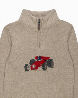Chelsea Clothing Company sweater Charles Car Half Zip sweater in Oatmeal