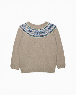 Frankie Fairisle sweater in Oatmeal