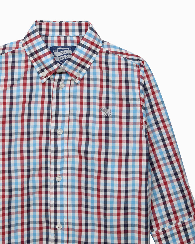 Chelsea Clothing Company Shirt Thomas Shirt in Red/Blue Gingham