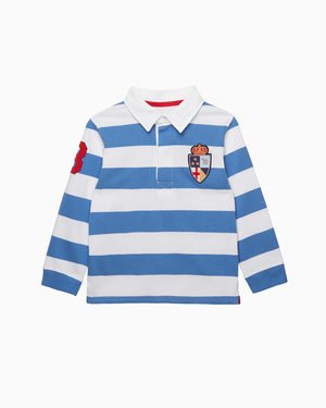 Nicholas Rugby Shirt in Denim Blue/White