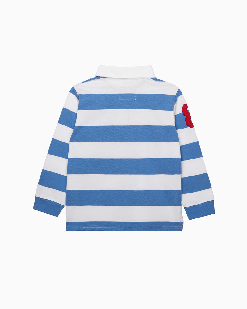 Nicholas Rugby Shirt in Denim Blue/White