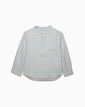 Chelsea Clothing Company Shirt Oscar Shirt in Pale Blue/Oatmeal Check