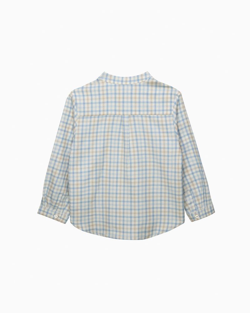 Chelsea Clothing Company Shirt Oscar Shirt in Pale Blue/Oatmeal Check